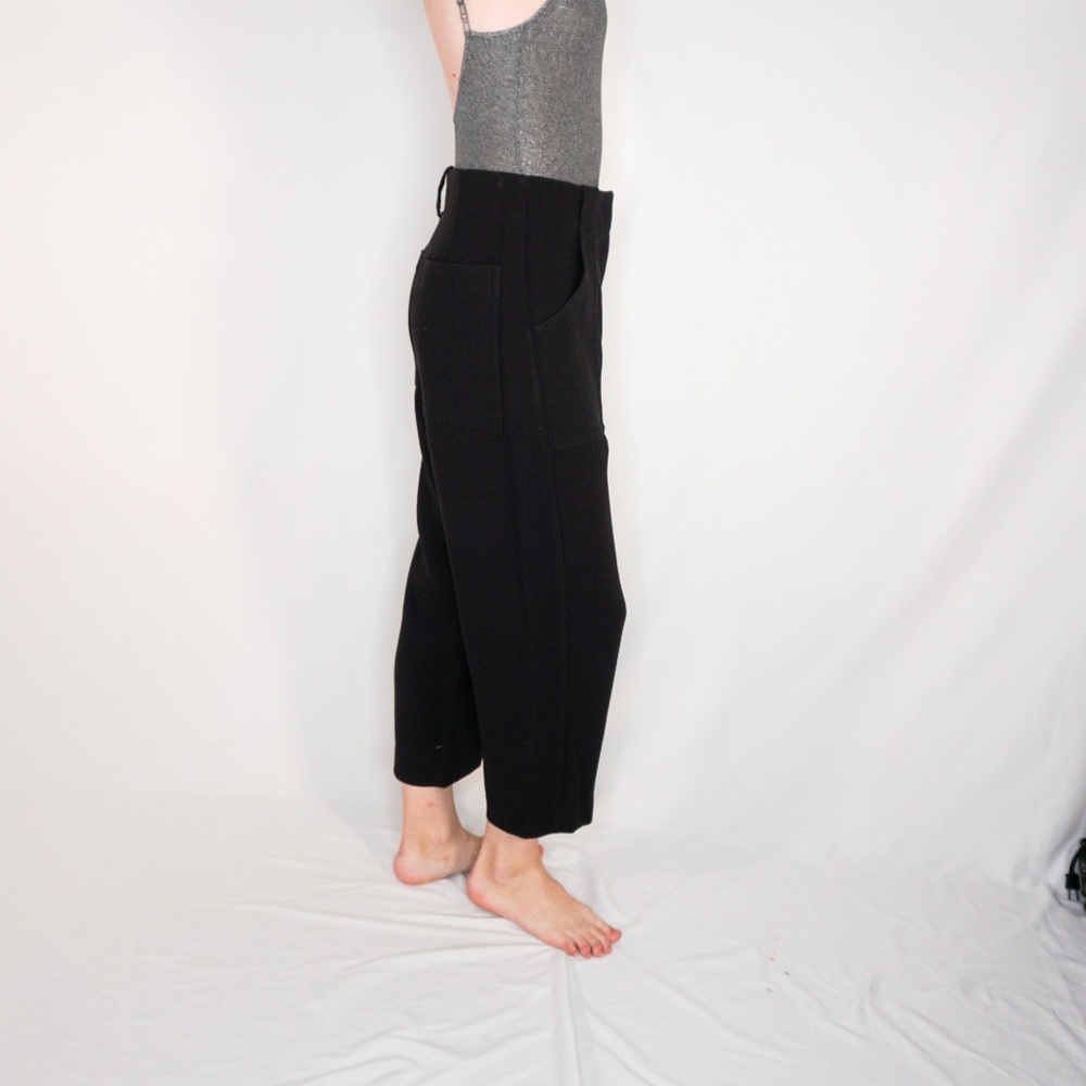 FRANK & OAK Alice Straight Black Cropped Pants NWT - Picture 3 of 7